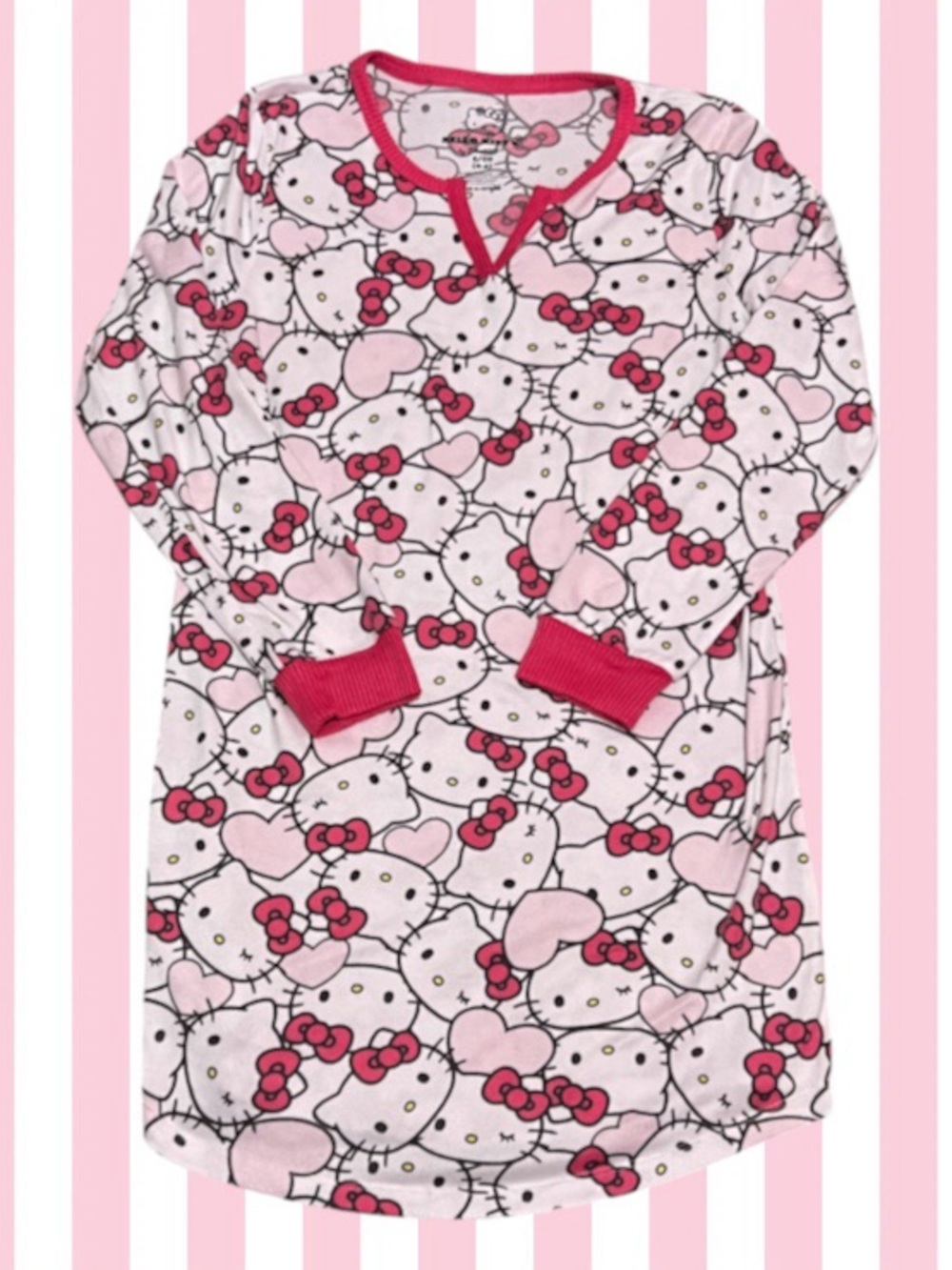 Hello Kitty Pink Long Sleeve Nightgown